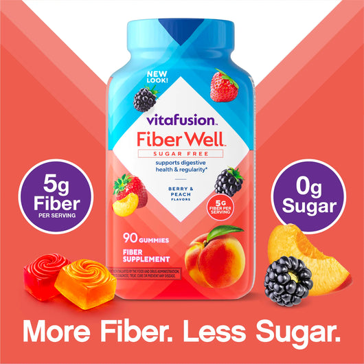 Vitafusion Fiber Well Gummies sin azúcar