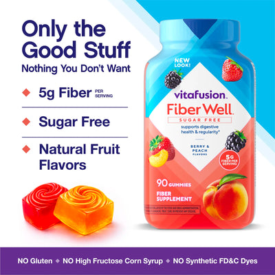 Vitafusion Fiber Well Gummies sin azúcar